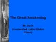 The Great Awakening PowerPoint PPT Presentation