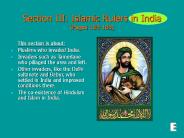 Section III: Islamic Rulers in India (Pages 186-189)