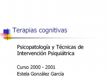 Terapias cognitivas