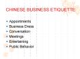 CHINESE BUSINESS ETIQUETTE PowerPoint PPT Presentation