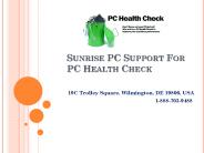 Sunrise PC Support For PC Health Check