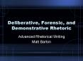 Deliberative, Forensic, and Demonstrative Rhetoric PowerPoint PPT Presentation