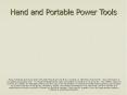 Hand and Portable Power Tools PowerPoint PPT Presentation