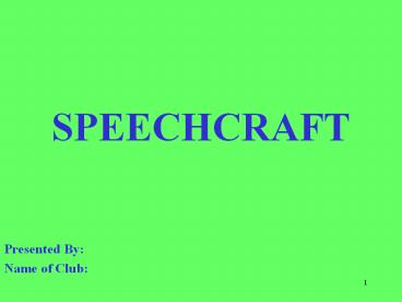 SPEECHCRAFT