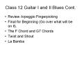Class 12 Guitar I and II Blues Cont. PowerPoint PPT Presentation