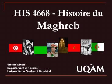 HIS 4668 - Histoire du Maghreb