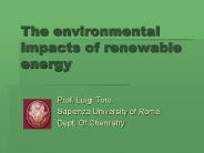 The environmental impacts of renewable energy