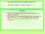 Lab 8, MOLE RATIOS IN A CHEMICAL REACTION
