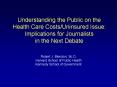 Understanding the Public on the Health Care Costs/Uninsured Issue: Implications for Journalists in the Next Debate PowerPoint PPT Presentation
