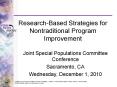 Research-Based Strategies for Nontraditional Program Improvement PowerPoint PPT Presentation