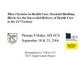 Micro-Systems in Health Care: Essential Building Blocks for the Successful Delivery of Health Care in the 21st Century PowerPoint PPT Presentation