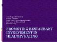 Promoting Restaurant involvement in Healthy Eating PowerPoint PPT Presentation