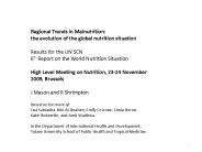 Regional Trends in Malnutrition: