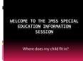 Welcome to the JMSS Special Education Information Session PowerPoint PPT Presentation