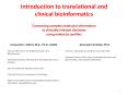 Introduction to translational and clinical bioinformatics Connecting complex molecular information to clinically relevant decisions using molecular profiles PowerPoint PPT Presentation