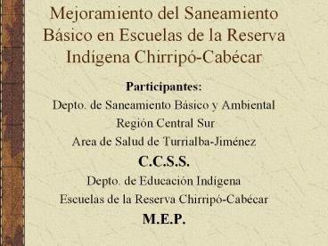 Mejoramiento del Saneamiento B