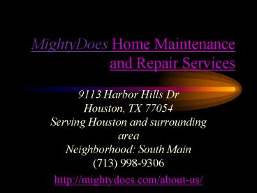 About Home Maintenance and Repair Services