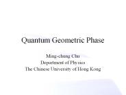 Quantum Geometric Phase