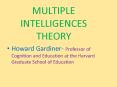 MULTIPLE INTELLIGENCES THEORY PowerPoint PPT Presentation