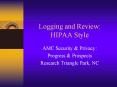 Logging and Review: HIPAA Style PowerPoint PPT Presentation