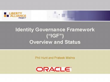 Identity Governance Framework (