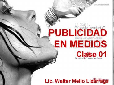 PUBLICIDAD EN MEDIOS Clase 01