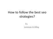 How to follow the Best SEO strategies?