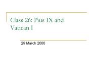 Class 26: Pius IX and Vatican I