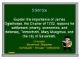 SS8H2a Explain the importance of James Oglethorpe, the Charter of 1732, reasons for settlement (charity, economics, and defense), Tomochichi, Mary Musgrove, and the city of Savannah. PowerPoint PPT Presentation