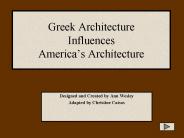 Greek Architecture Influences America