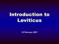 Introduction to Leviticus PowerPoint PPT Presentation