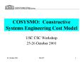 COSYSMO: Constructive Systems Engineering Cost Model PowerPoint PPT Presentation