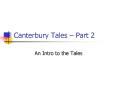 Canterbury Tales  PowerPoint PPT Presentation