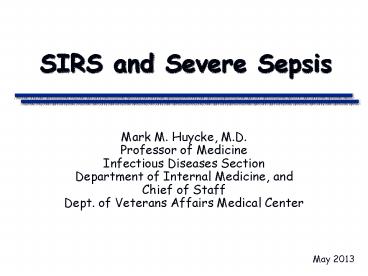 SIRS and Severe Sepsis