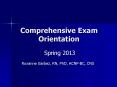 Comprehensive Exam Orientation PowerPoint PPT Presentation