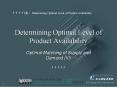 Determining Optimal Level of Product Availability PowerPoint PPT Presentation