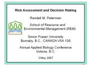 Risk Assessment and Decision Making