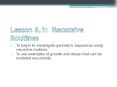 Lesson 6.1: Recursive Routines PowerPoint PPT Presentation