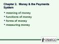 Chapter 2. Money PowerPoint PPT Presentation
