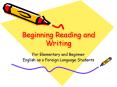 Beginning Reading and Writing PowerPoint PPT Presentation