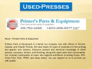 Printers Parts & Equipment