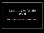 Learning to Write Well