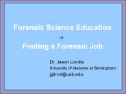 Careers in Forensic Science