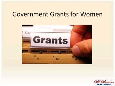 Government Grants for Women
