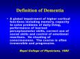 Definition of Dementia PowerPoint PPT Presentation