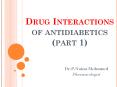 Drug Interactions of Antidiabetics (Part 1) PowerPoint PPT Presentation