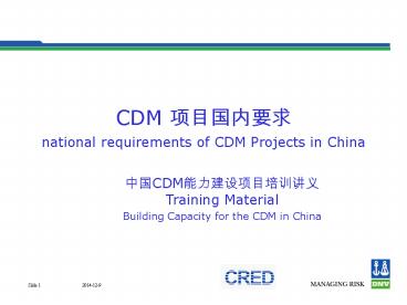 CDM ?????? national requirements of CDM Projects in China