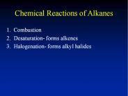 Chemical Reactions of Alkanes