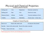 Physical and Chemical Properties