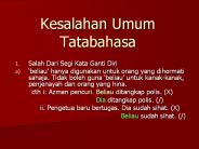 Kesalahan Umum Tatabahasa